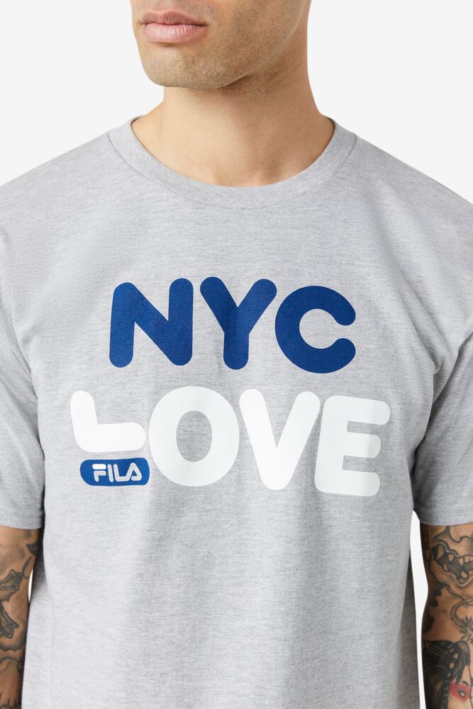 Tops Fila Nyc Love Tee Hombre Gris | 678943DBC