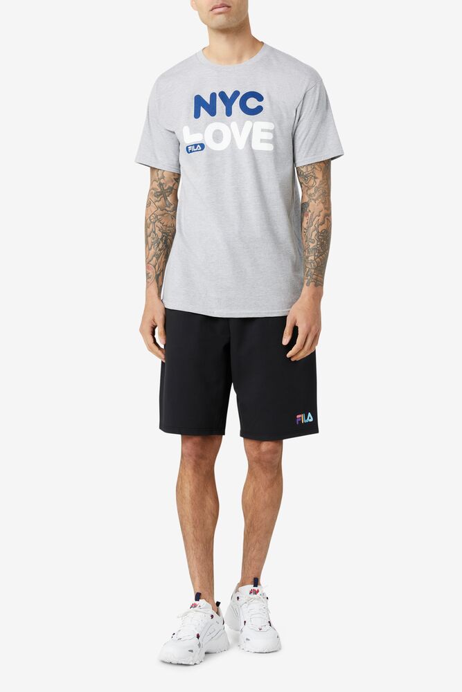 Tops Fila Nyc Love Tee Hombre Gris | 678943DBC