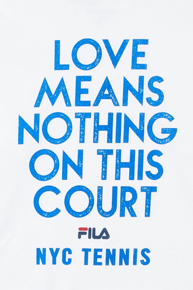 Tops Fila Nyc Loves Means Crops Long Sleeve Mujer Blancas | 754802SWU