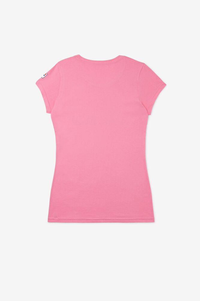 Tops Fila Nyc Tennis Shimmer Tee Mujer Rosas | 219653JTY