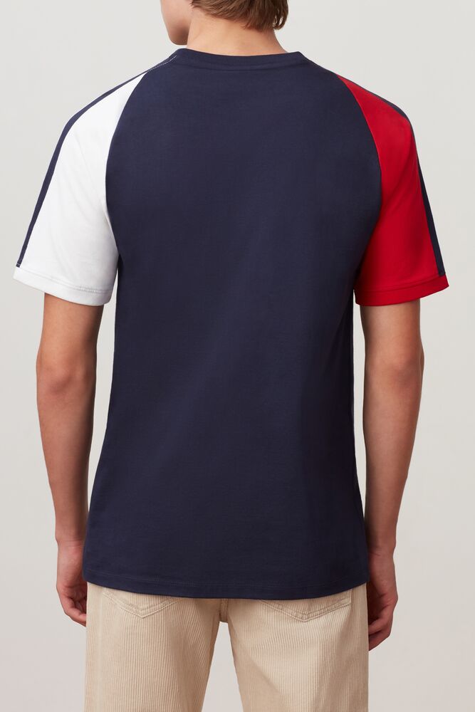 Tops Fila Omero Tee Hombre Peac/Cred/Wht | 145268OXH