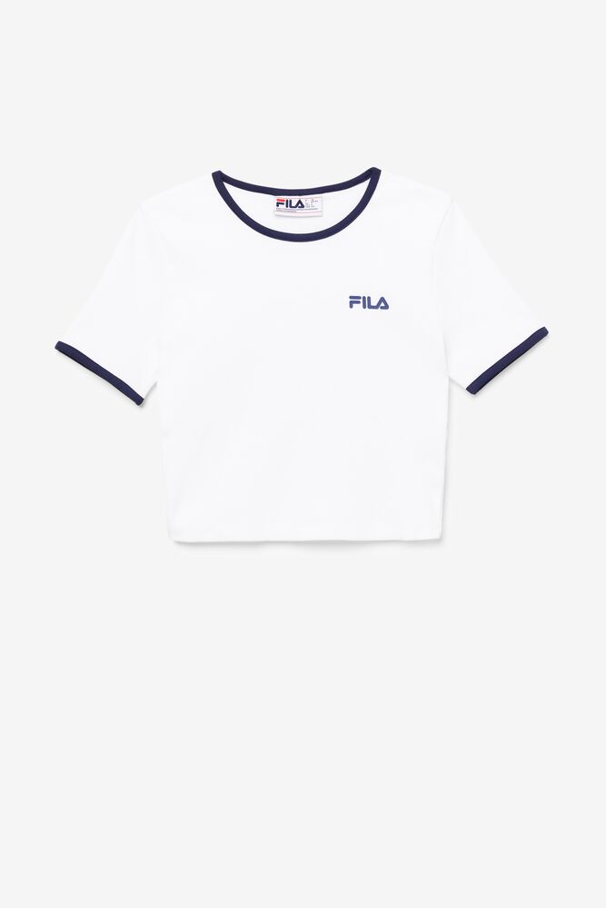 Tops Fila Perla Crop Top Mujer Blancas | 905271DSQ