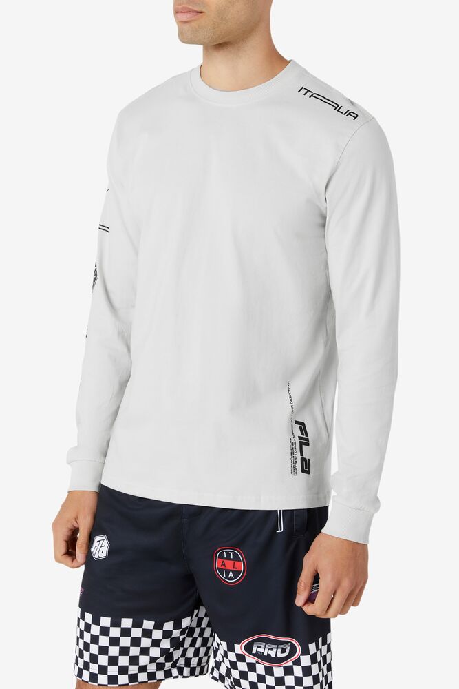 Tops Fila Phantom Long Sleeve Tee Hombre 104 Lunar Rock | 205987XUM