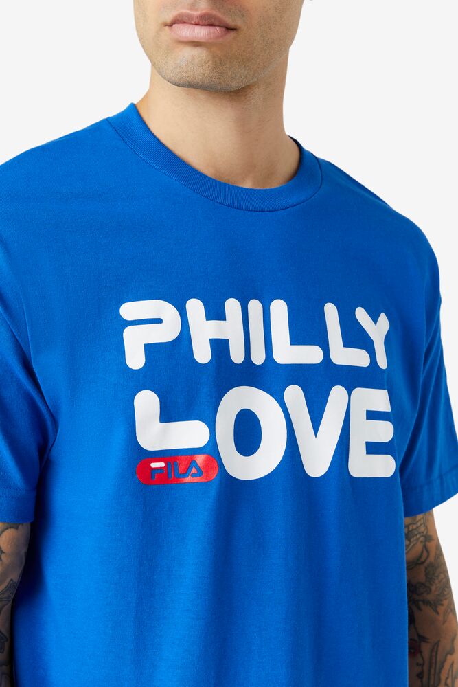 Tops Fila Philly Love Tee Hombre Azules Azules | 267145TYE