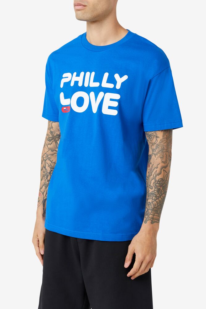 Tops Fila Philly Love Tee Hombre Azules Azules | 267145TYE