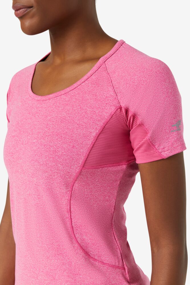 Tops Fila Pickleball Short Sleeve Top Mujer Rosas | 124756DKH