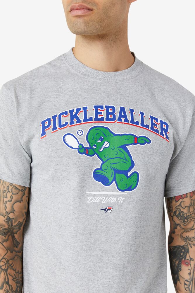 Tops Fila Pickleballer Tee Hombre Gris | 234196LIH