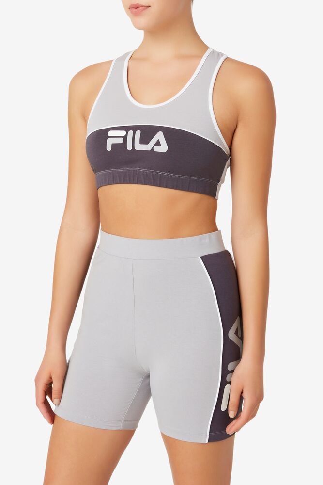 Tops Fila Poesia Bra Top Mujer Plateadas Blancas | 790684CJS