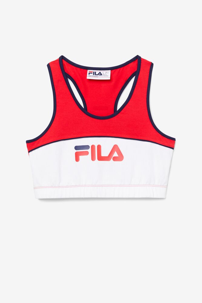 Tops Fila Poesia Bra Top Mujer Rojas Blancas | 843790YPG