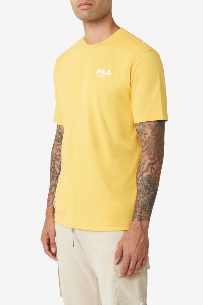 Tops Fila Project 7 Logo T-shirt Hombre Moutarde | 920836NMK