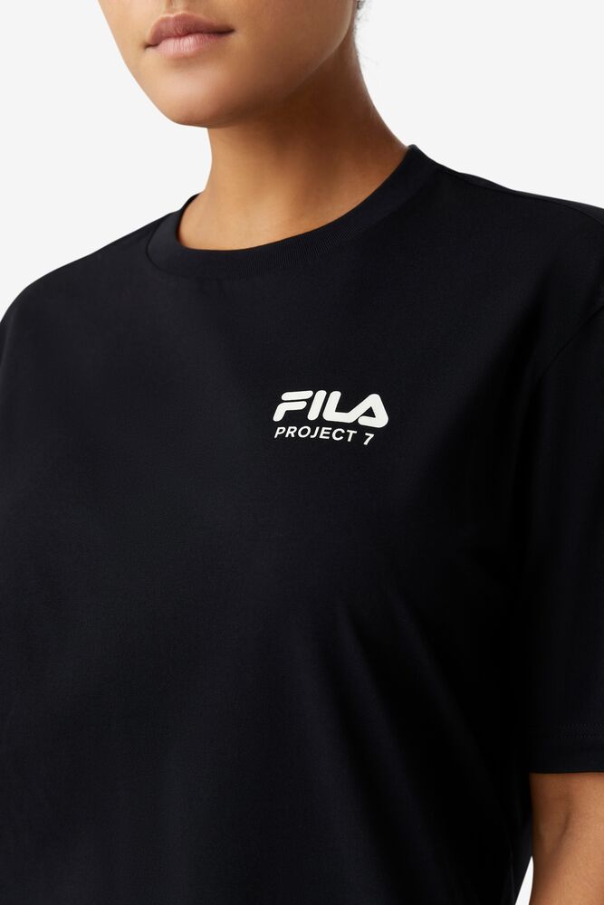 Tops Fila Project 7 Logo T-shirt Hombre Negras | 718205XJT