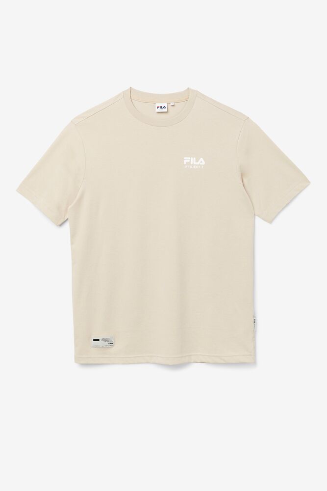 Tops Fila Project 7 Logo T-shirt Unisex Beige | 074613JUL