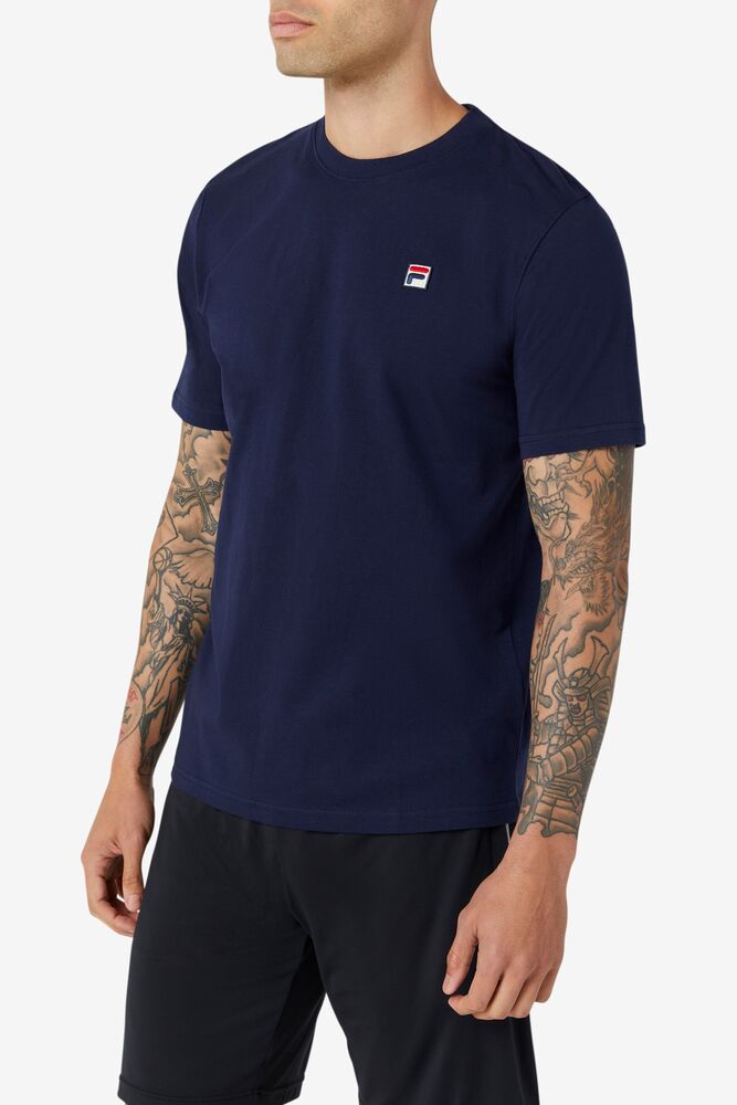 Tops Fila Quartz Tee Hombre 410 Peacoat | 826795JFK