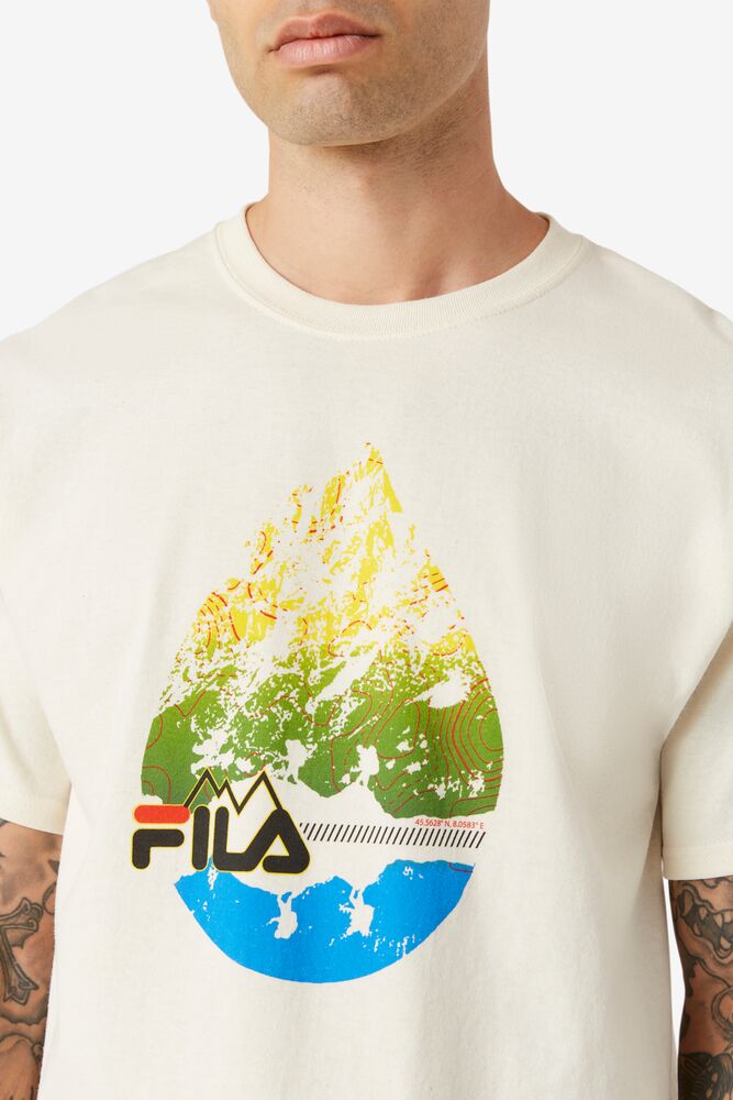 Tops Fila Raindrop Tee Hombre 132 Gardenia | 517289BGI