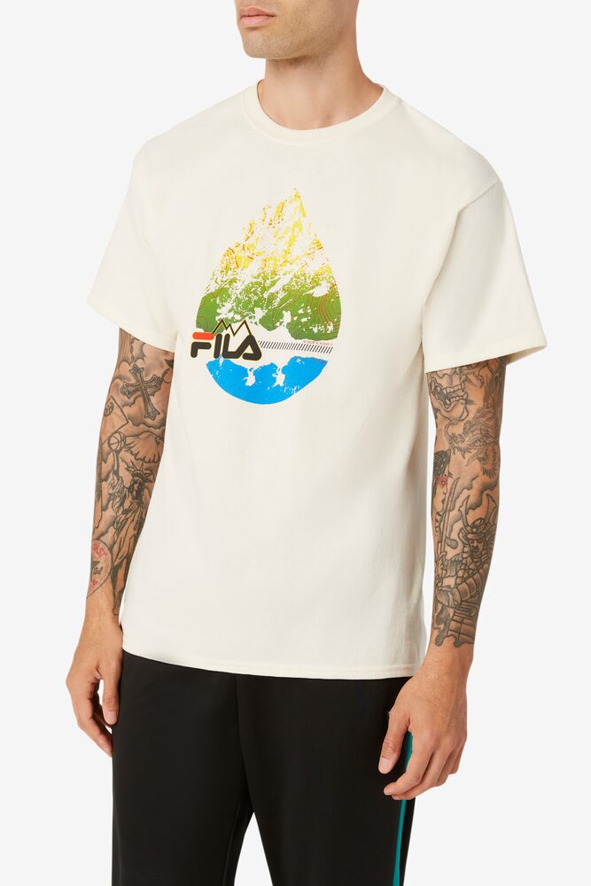 Tops Fila Raindrop Tee Hombre 132 Gardenia | 160892LWR