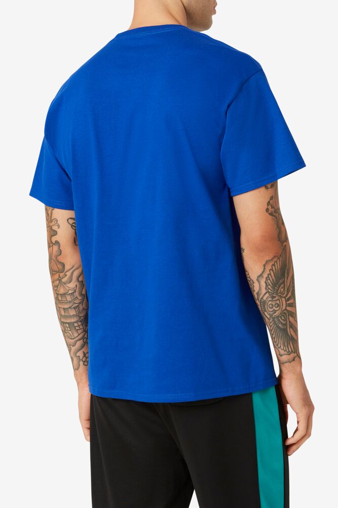 Tops Fila Raindrop Tee Hombre Azules | 412637GFQ