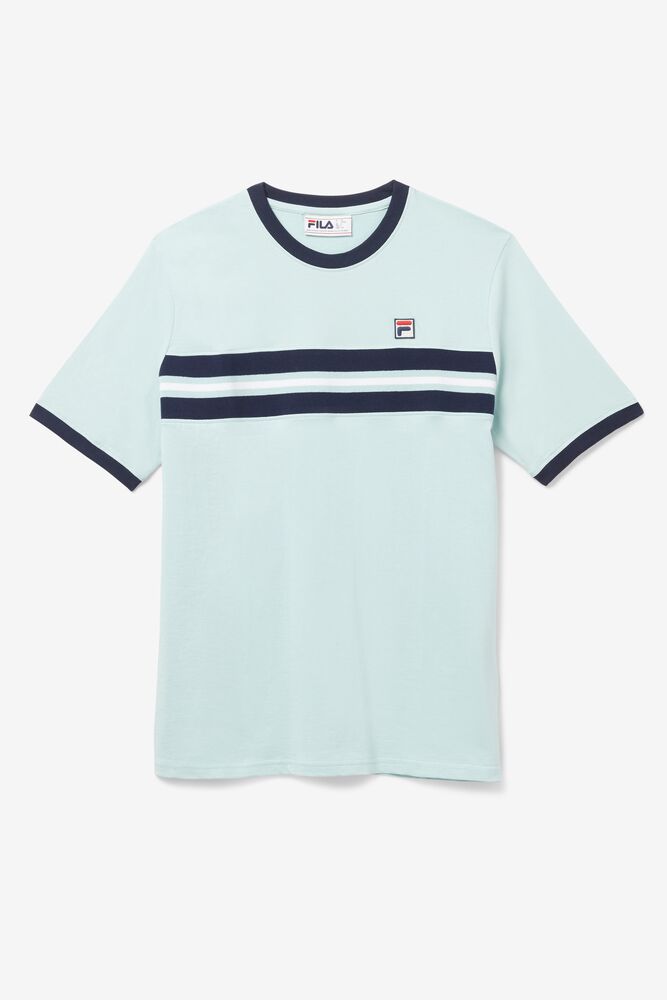 Tops Fila Silver Tee Hombre Azules Blancas | 942785XUQ