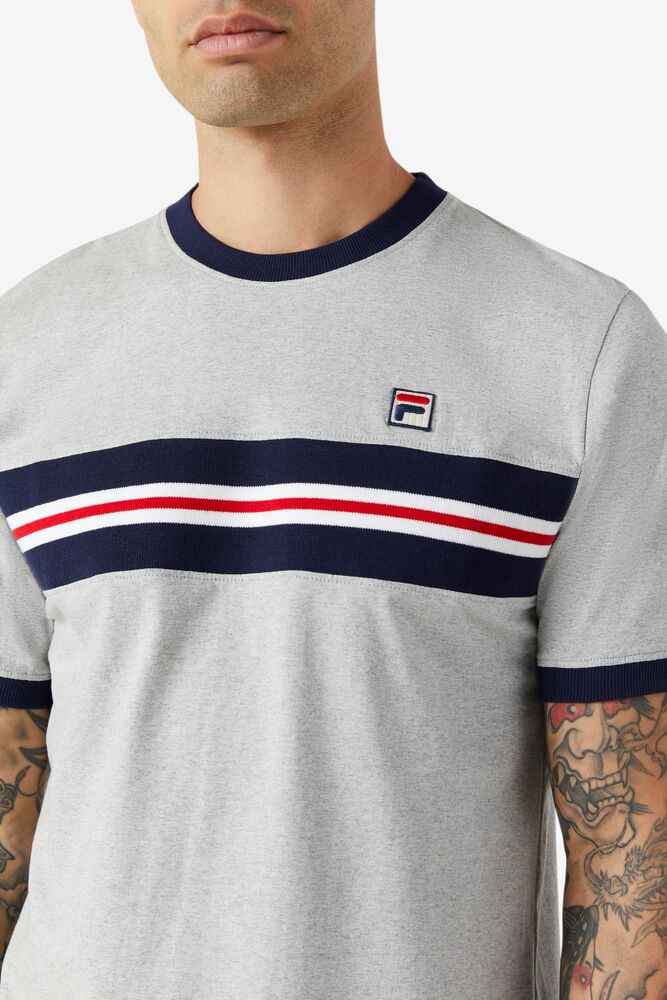 Tops Fila Silver Tee Hombre Gris Claro | 138576UPZ