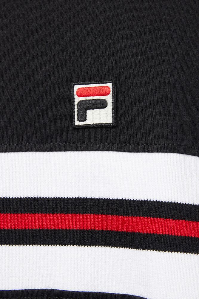 Tops Fila Silver Tee Hombre Negras Rojas Blancas | 683427RIL