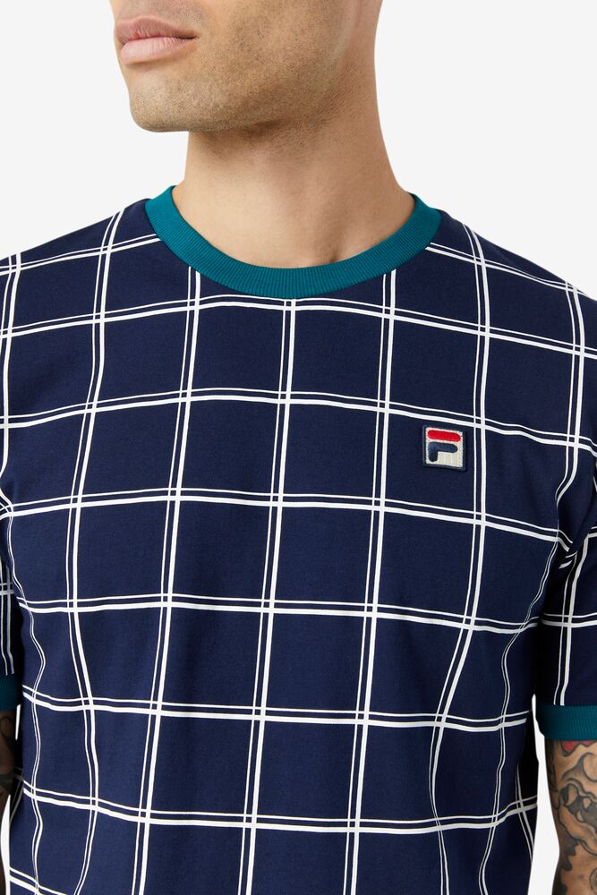 Tops Fila Slate Ringer Tee Hombre Blancas | 703965RDL