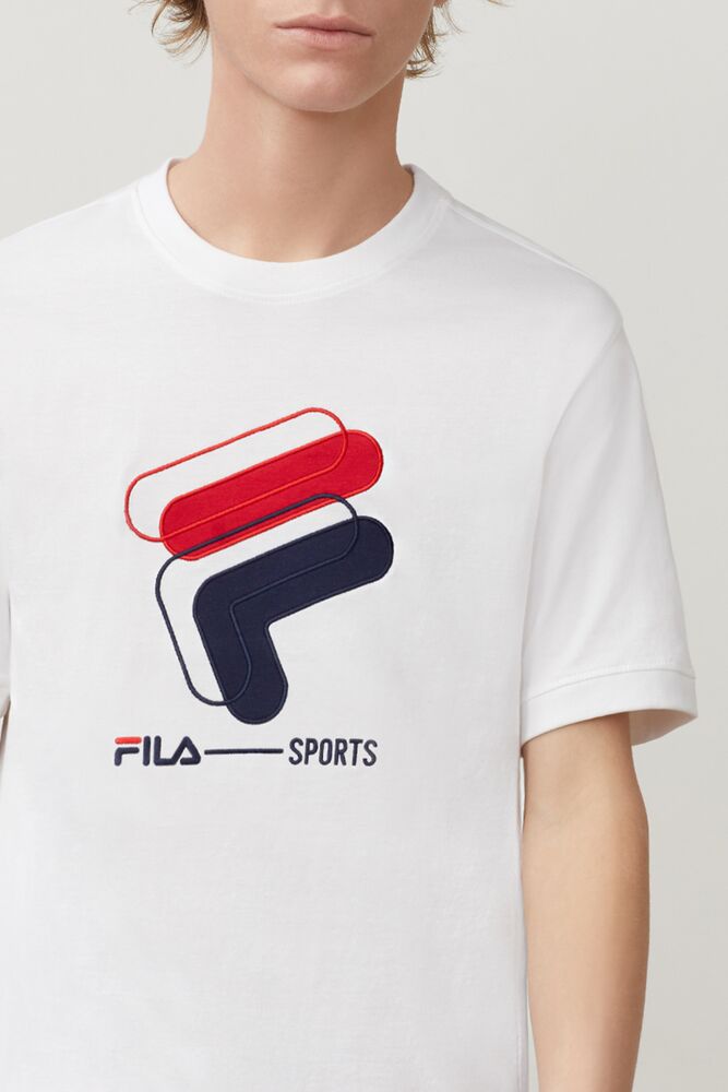 Tops Fila Spiro Tee Hombre Blancas | 786490PMN