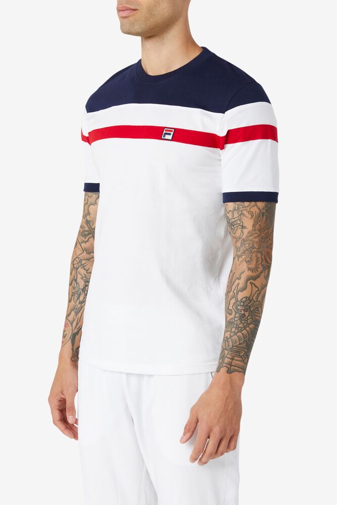 Tops Fila Sten Tee Hombre Blancas | 167893DYF