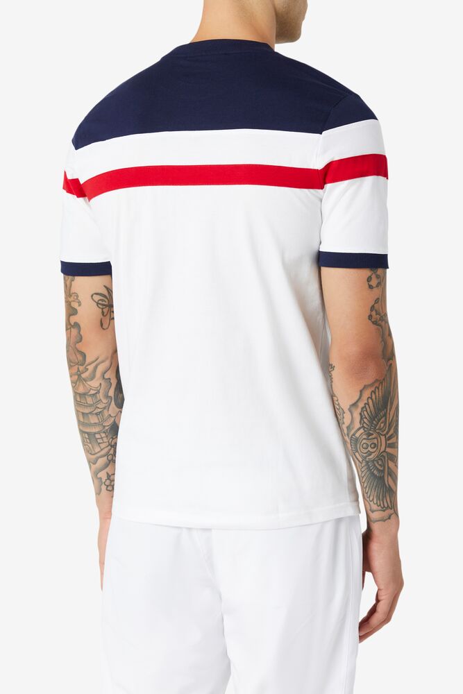 Tops Fila Sten Tee Hombre Blancas | 167893DYF