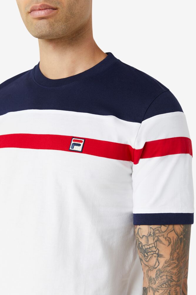 Tops Fila Sten Tee Hombre Blancas | 167893DYF