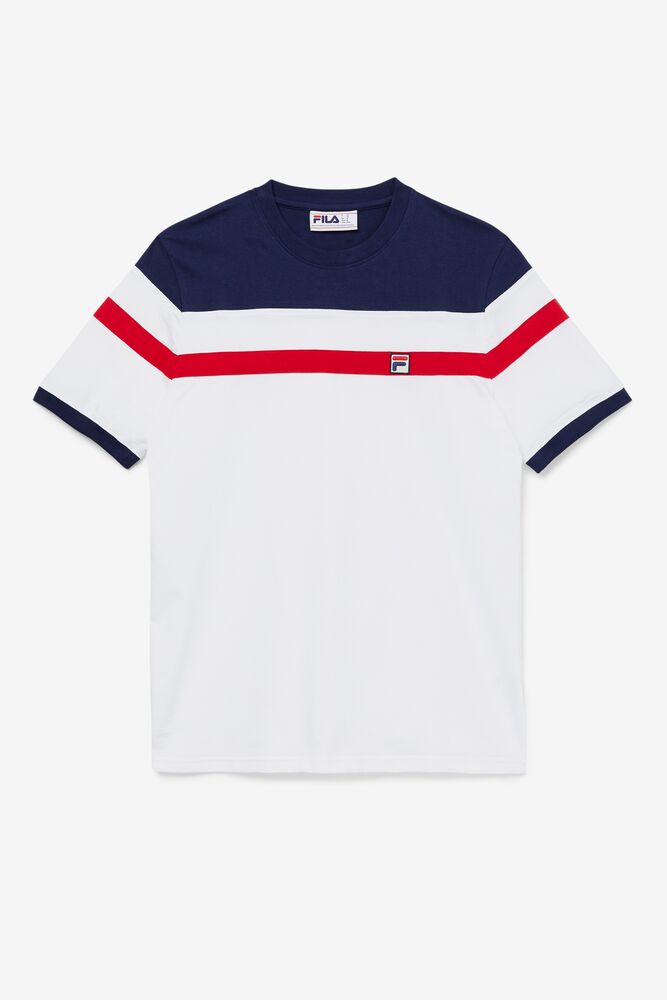 Tops Fila Sten Tee Hombre Blancas | 167893DYF