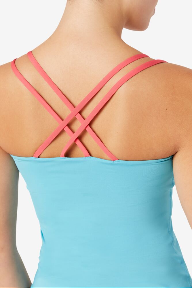 Tops Fila Tie Breaker Multi-strap Cami Tank Mujer Azules Rojas | 456237KDZ