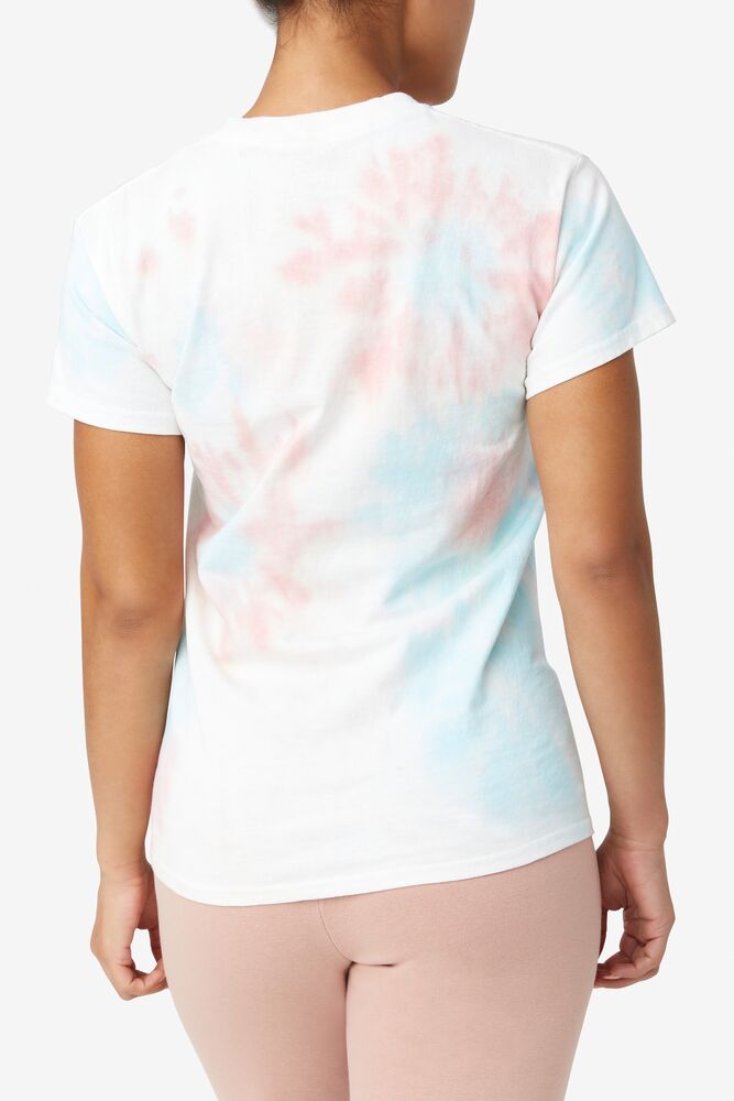 Tops Fila Tie Dye Stacked Logo Tee Unisex 099 Tie Dye | 231756ORG