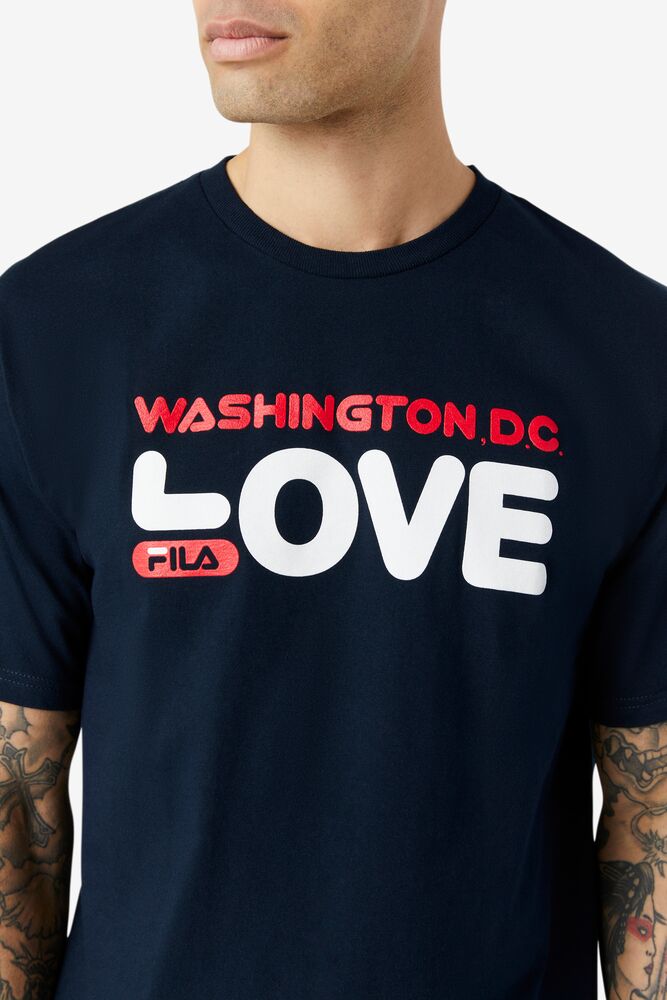 Tops Fila Washington D.C. Love Tee Hombre 410 Peacoat | 987053OAW