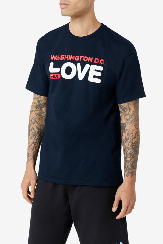 Tops Fila Washington D.C. Love Tee Hombre 410 Peacoat | 987053OAW