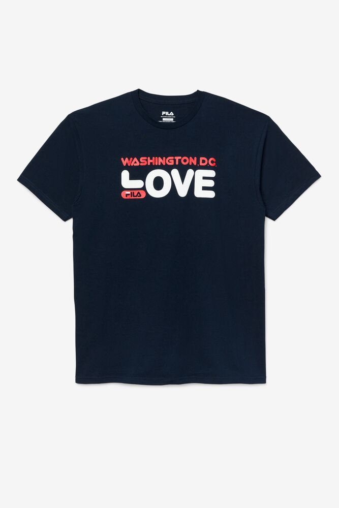 Tops Fila Washington D.C. Love Tee Hombre 410 Peacoat | 987053OAW