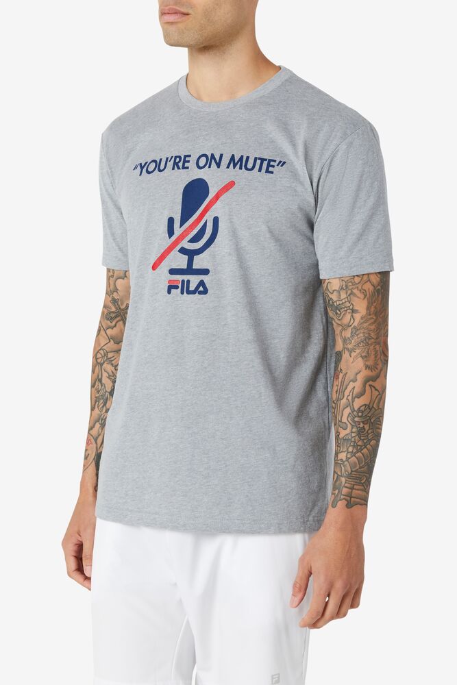 Tops Fila You'Re On Mute Tee Hombre Gris | 051723PWJ