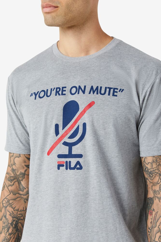 Tops Fila You'Re On Mute Tee Hombre Gris | 051723PWJ