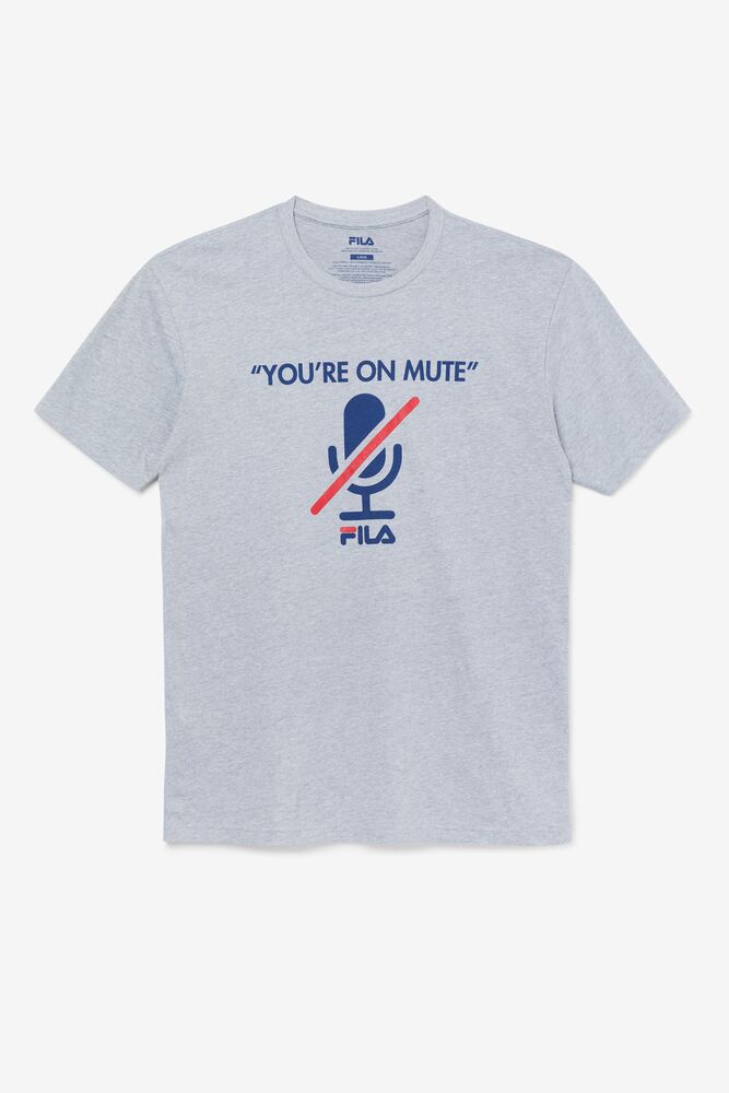 Tops Fila You'Re On Mute Tee Hombre Gris | 051723PWJ