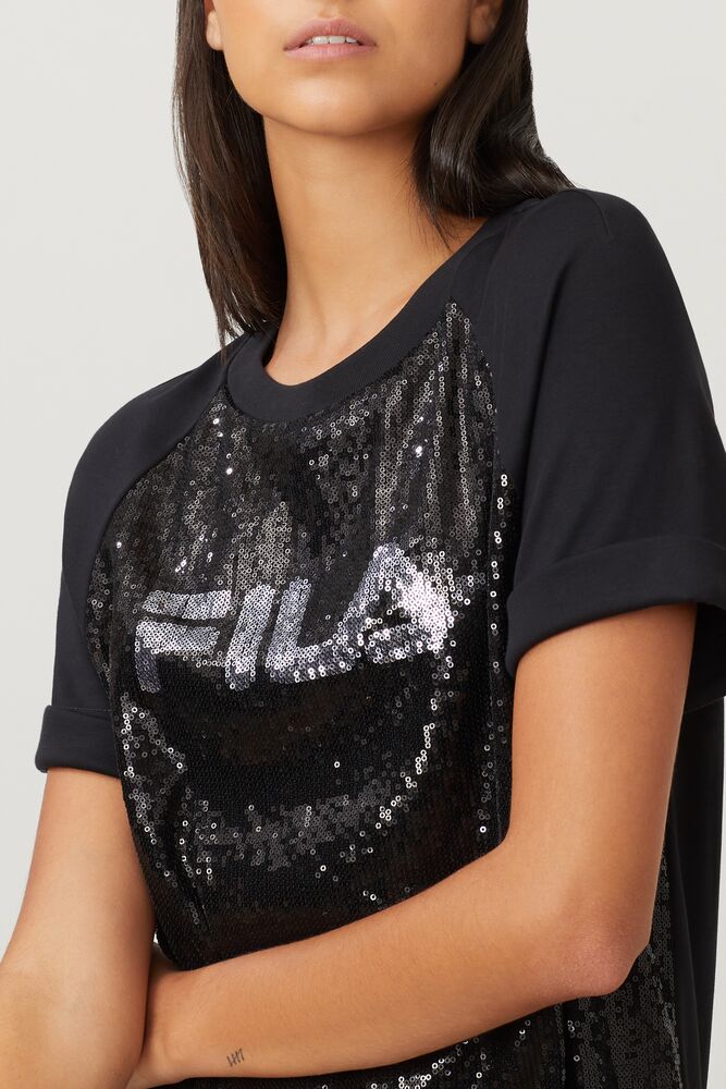 Vestido Fila Fila Milano Sequin Dress Mujer Negras | 365204QAF