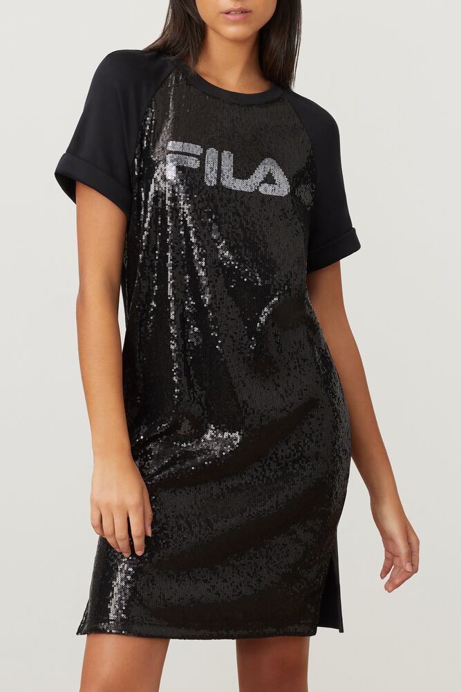 Vestido Fila Fila Milano Sequin Dress Mujer Negras | 365204QAF