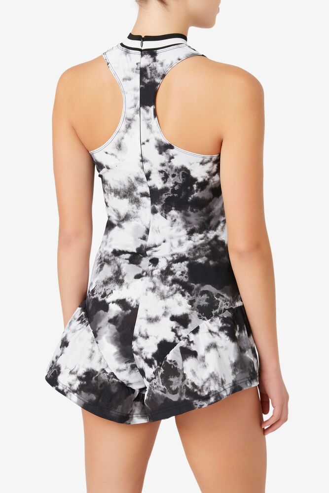 Vestido Fila Msgm X Fila Tie Dye Romper Dress Mujer Negras | 258104PBG