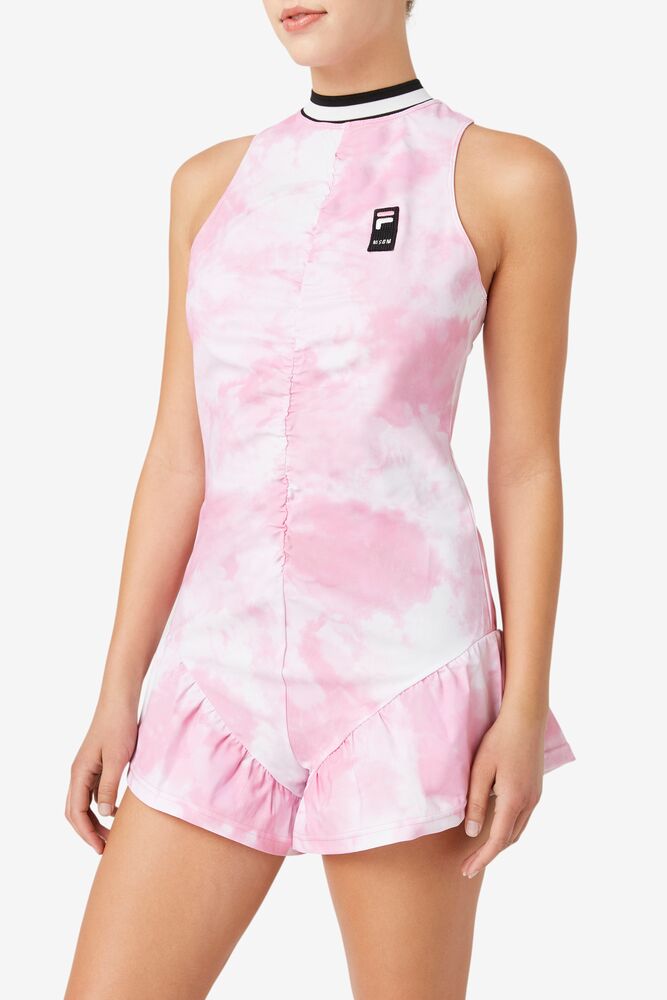 Vestido Fila Msgm X Fila Tie Dye Romper Dress Mujer Rosas | 321570RBQ