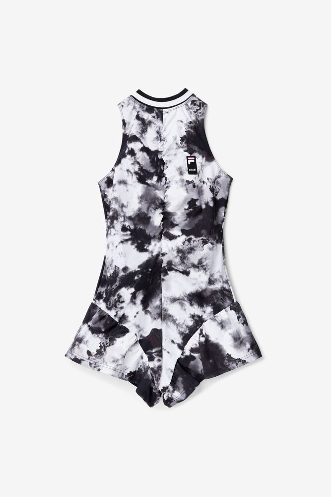 Vestido Fila Msgm X Fila Tie Dye Romper Dress Mujer Negras | 324791CEG