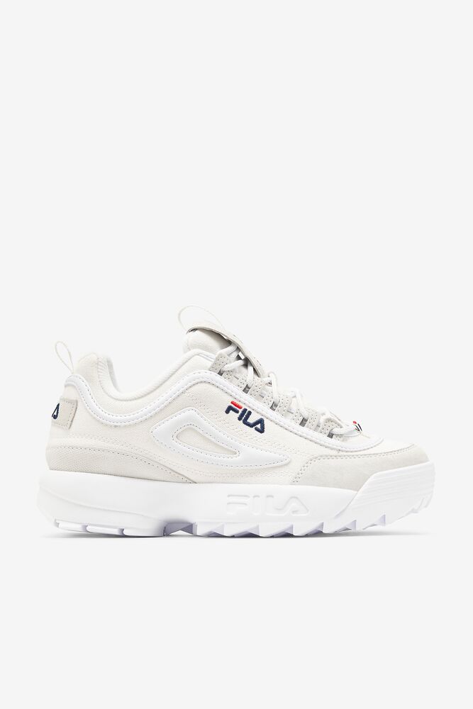 Zapatillas Gruesas Fila Disruptor 2 Lab Premium Chunky Sneakers Unisex Blancas Blancas Azul Marino | 068257CUI