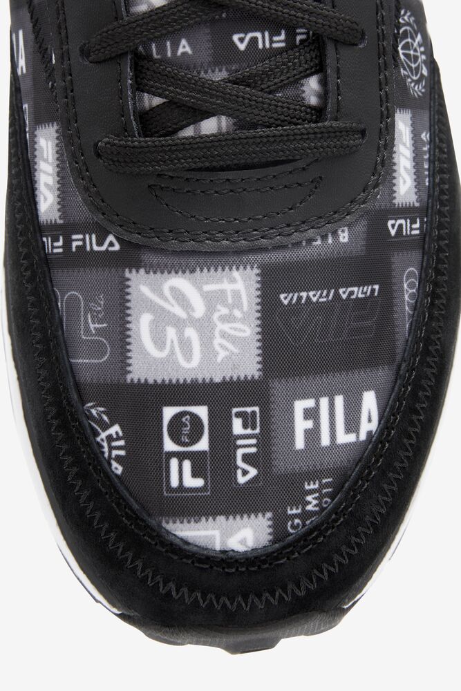 Zapatillas Gruesas Fila Renno Patchwork Chunky Sneakers Hombre Negras Blancas | 513049WZG