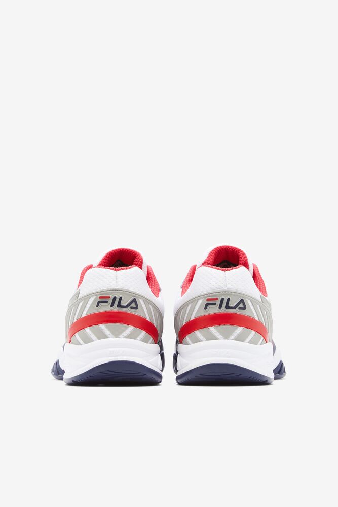 Zapatos Tenis Fila Axilus 2 Energized Tennis Shoes Hombre Blancas Azul Marino Rojas | 845239AKT