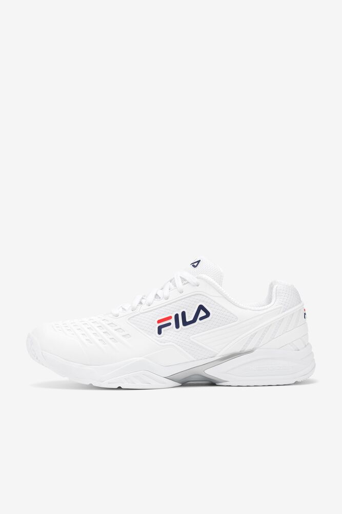 Zapatos Tenis Fila Axilus 2 Energized Tennis Shoes Hombre Blancas Blancas Azul Marino | 390748YZU