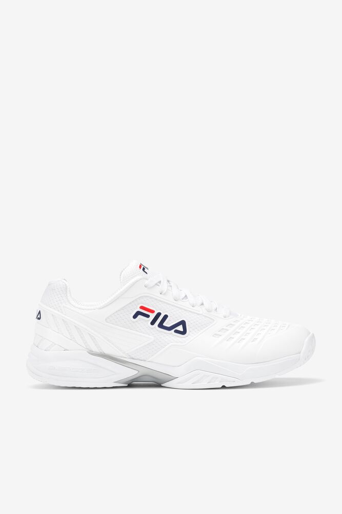 Zapatos Tenis Fila Axilus 2 Energized Tennis Shoes Hombre Blancas Blancas Azul Marino | 390748YZU