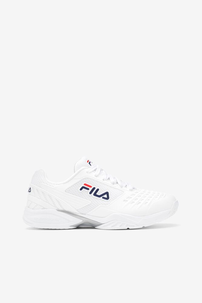 Zapatos Tenis Fila Axilus 2 Energized Tennis Shoes Mujer Blancas Blancas Azul Marino | 073621IQU