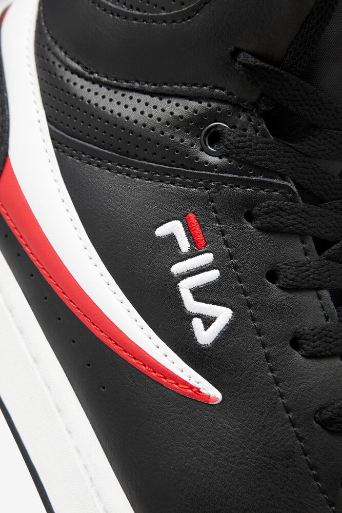 Zapatos Tenis Fila Bbn 92 Mid Tennis Shoes Hombre Negras Blancas Rojas | 084265CSU