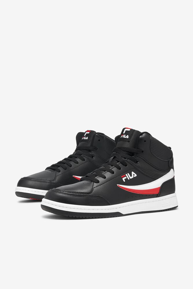 Zapatos Tenis Fila Bbn 92 Mid Tennis Shoes Hombre Negras Blancas Rojas | 084265CSU